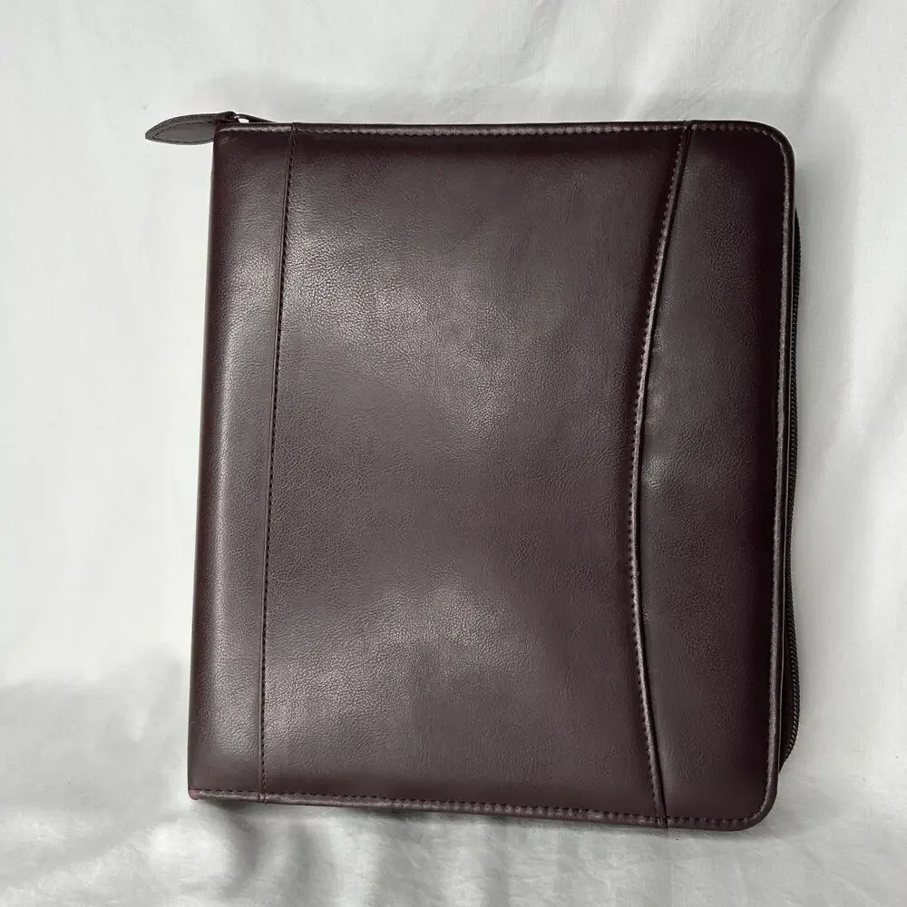 Franklin Covey Burgundy Medium Zip Around 7 Ring Planner 10” x 8.5”